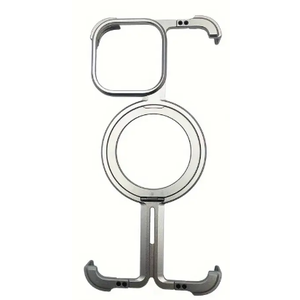 Hard Case with Mech-Inspired Metal Skeleton, Military-Grade Aluminum Metal Case, MagSafe Compatible with 360° Rotating Stand, TPU Shock Protection (Silver, iPhone 17 Pro Max)