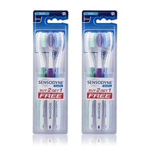 Sensodyne Sensitive Toothbrush Soft Sensitive Teeth, 3 Count (Pack of 2) (Assorted)