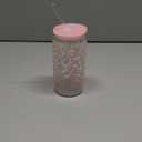 Leopard Glass Bottle, Pink Leopard Print Glass Cup with Lid & Straw, Iced Coffee Aesthetic Glass Can, Gifts for Women, Christmas Birthday Mother's Day