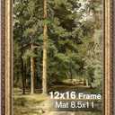 Splinterix 12x16 Gold Picture Frame Vintage, Matted to 8.5x11 Print, Large
12 x 16 Antique Brass Photo Frame with Mat, Ornate Dark Gold, Real Glass, Wall Mount, Vertical or Horizontal, Home Gallery
