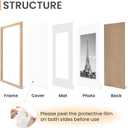 upsimples 16x20 Picture Frame Set of 5, Display Pictures 11x14 with Mat or 16 x 20 Without, Wall Gallery Poster Frames, Natural