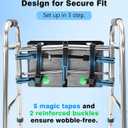 Rhino Valley Walker Bag, Secure Fit Walker Basket with Cup Holder, Large Capacity Foldable Walker Accessories for Seniors, Detachable Folding Walker Pouch Organizer for Older Elderly Gifts, Gray