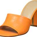 The Drop Women's Pattie High Block-Heeled Mule Sandal (8.5, Carrot Orange)