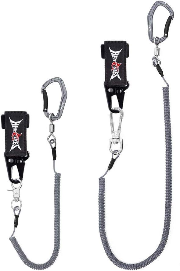 HERCULES M4 Fishing Lanyard, Fishing Pole Tether, Kayak Paddle Leash, Heavy Duty Retractable Coiled Lanyard for Fishing, Rods, Pliers, Boating, Paddles, Kayak (Paddle Leash (17.7" Plus, 5.9"))