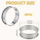 EupHHonycs 20 Pieces Crumpet Rings 3 Inch Inside Non-Stick English Muffin Rings Stainless Steel Double Rolled Metal Baking Tart Ring Molds for muffins, pancakes