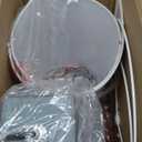 MOUVOVO 28" Tall Farmhouse Table Lamp with USB C+A Ports and AC Outlet, 3 Way Touch Control Rustic Bedside Lamp for Bedroom, Blue Vintage Nightstand Lamp for Living Room Office