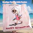 JANZAA Retirement Gift for Woman Blanket - Funny Soft Pink Throw Blanket - Happy Retirement Party Decorations for Women, Pink Retirement Gift, Party Decor and Teacher Retirement Gifts Blanket 50"X60"