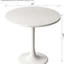 Round Dining Table 30" Circle Tulip Table for 4 People,White