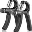 AIXPI Grip Strength Trainer, Hand Grip Exerciser Strengthener with Adjustable Resistance 11-132 Lbs (5-60kg), Forearm Strengthener, Hand Exerciser for Muscle Building and Injury Recover (Black-2 pack)