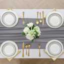 2 Pack 10 Ft Chiffon Table Runner Grey Gauze Long Table Runners 27x120 Inches Sheer Tulle Table Runner for Rustic Wedding Reception Bridal Shower Decorations Birthday Party
