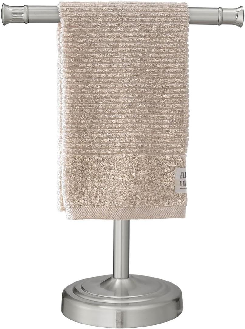 RUMOSE 13 Inch Brushed Nickel Towel Stand Hand Towel Holder Bathroom Kitchen Vanity Countertop T-Shape Towel Rack Free Standing Stainless Steel Towel Bar Towel Ring