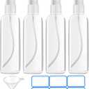 4 Pack 3.4 Oz (100ml) Small Spray Bottles, TSA Approved Travel Bottles for Toiletries with Labels - Fine Mist, Refillable, Reusable, Leak Proof