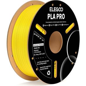 ELEGOO PLA PRO Filament 1.75mm Yellow 1KG, 30-250mm/s Printing Speed Improved Rigidity 3D Printer Filament Dimensional Accuracy +/- 0.02mm, 1kg Spool (2.2lbs)