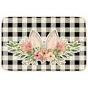 MATIRUG Easter Door Mat Rabbit Ears Buffalo Plaid Doormat Non Slip Washable Low Profile Welcome Entrance Door Rugs for Indoor Outdoor Kitchen Farmhouse Patio Living Room 16"x24"