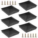 4x4 (3.5inx3.5in) Fence Post Caps, Deck Post Plastic Caps with Screws, Keep Post from Cracking and Rotting, for Outdoor Post Caps Cover, Fence Wood Post, Decking, Corridors, Waterproof (6 Pack)