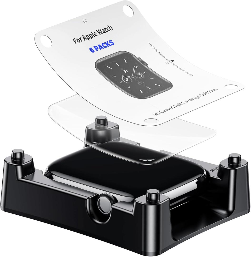 Misxi 6 Pack TPU Clear Screen Protector with an Auto Alignment Tool Kit for Apple Watch Series 11 (2025) Series 10 42mm, Self-Repairing No Bubble Easy Installation Soft Ultra-HD Protector for iWatch