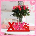 2 x MiniInflat Valentine's Day Table Metal Sign Valentines Tabletop Centerpiece Be Mine Gnome Heart Decor Red Pink Valentine Tiered Tray Decor for Home Office Mantel Shelf Desk Galentines Gifts