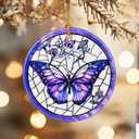 2 x Christmas Ornaments, Dodosky 2.8in Ceramic Butterfly Ornament, Xmas Decor, Christmas Tree Ornaments, Xmas Decorations for Tree, Holiday Ornament, Gifts for Butterfly Lovers, Gifts for Women, Mom