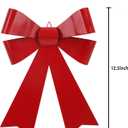 SIQITECHNO Metal Christmas Red Bow Wall Decoration Hanging Xmas Red Bow for Wreath Christmas Tree Topper Ornaments Outdoor Indoor Christmas Decorations for Party Front Door Porch Home