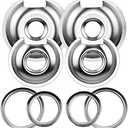 Burner Drip Pans 2 Large 8'' WB32X10013 & 2 Small 6'' WB32X10012 Chrome Drip Pan Set Fit for GE Hotpoint Electric Stove Top - Include 2 Pcs 6'' Drip Pan/Ring and 2 Pcs 8'' Drip Pan/Ring by AMI PARTS