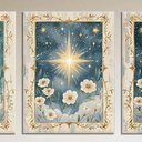 3Pcs Sun And Moon Celestial Wall Art Vintage Wall Decor Painting Sun Flower And Full Moon Canvas Pictures Boho Celestial Prints Posters For Bed Room Home Decor 12X16 Inch Framed