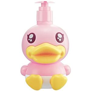 Cute Soap Dispenser for Kids Gift,Bathroom Kitchen Countertop Vanity Top Dispenser fit Body Lotion Shampoo Shower Hand Sanitizer Animal Pink B Duck Themed Soap Bottle with Pump Bath Accessories