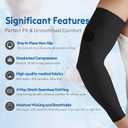NURCOM Medical Compression Arm Sleeve for Men Women, 20-30 mmHg with Silicone Band for Lymphedema, Lipedema, Pain Relief, Edema, Swelling, Post Surgery Recovery, 2 Pack, Black L