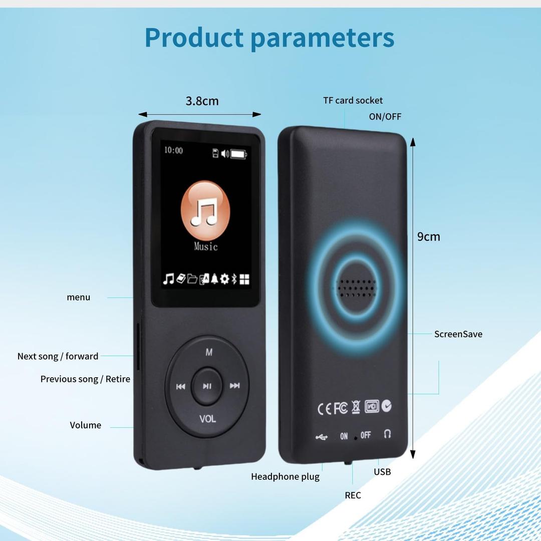 MP3 Player with Bluetooth 5.2 HiFi Sound,