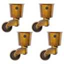Waziaqoc 12pcs Antique Brass Caster Cups, Vintage Swivel Round Caster Cups Zinc Alloy Furniture Caster Wheels for Chair Table Shelf, 65.5mm/ 2.58inch