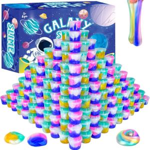 Galaxy Slime Kit for Kids 116 Pack Valentines Slime Party Favors, Stress Relief Toys, Classroom Rewards, and Birthday Goodie Bag Fillers, Stretchy and Non-Sticky Slime for Girls and Boys