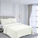 LAMANNI Jersey Sheet Set - Soft, Deep Pockets, Cooling Effect, Expandable - 4 Piece Bedding Set (White, King)