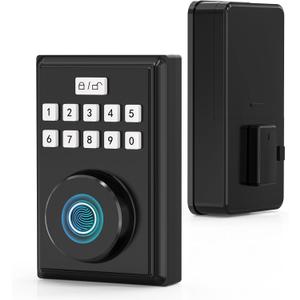 Fingerprint Door Lock, Keyless Entry Door Lock for Front with Code, Deadbolt Lock with Electronic Keypad, Smart Locks for Front Door, One - time Code, Auto Lock, Easy Installation, Matte Black