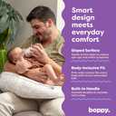 Boppy Uplift Nursing Pillow - Wedge Bottle & Breastfeeding Pillow to Reduce Spit-Up and Reflux Symptoms, with Body-Inclusive Opening and Belt, Baby Safety Alliance Verified - Cream Retro Squiggles