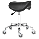 BEWISHOME Rolling Saddle Stool with Wheels, Ergonomic Contoured Seat, Thick Cushioned PU Leather Swivel Chair with Adjustable Height, AllDay Comfort for Clinic, Salon, Tattoo Studio and Home Office