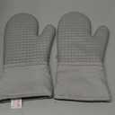 T-fal Waffle Silicone Oven Mitt Set, Softflex, Non-Slip Grip, Heat Resistant, 13 x 7-inches, 2 Pack, Gray