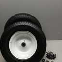 (2-Pack) 16x6.50-8 Flat-Free Riding Lawn Mower Tire and Wheel for Garden Tractor Riding Lawn Mowers with 3/4" & 5/8" Bearing, 3" -4.5" Centered Hub