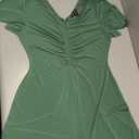 Maggy London T Shirt Dress for Women Summer Casual Dresses for Women Ruched Party Swing A-Line T-shirt Dresses Midi Length Black