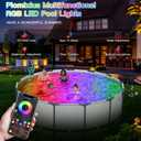 Pool Lights, 18W Underwater Submersible Light, Above Ground Pool Lights with APP Control, RGB Dimmable, Music Sync, IP68 Waterproof, 12V Pool Light for Aboveground Inground Pools