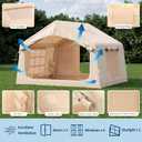 Garvee Inflatable Tents for Camping, Easy Setup Inflatable Hot Tent with Skylight & Stove Jack, Blow Up Tent with Pump, Waterproof Oxford Air Glamping Tents for Adult 6-8 Person