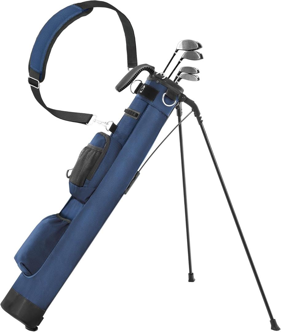 Golf Lightweight Stand Bag, Portable Golf Carry Bag with Insulated Cooler Pocket, Easy to Carry and Ideal for Driving Range, Pitch n Putt, Par 3, Executive Courses (Dark Blue)