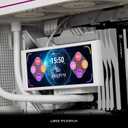 Thermalright Trofeo Vision LCD White Edition Case Sub-Display Features a 6.86-inch Full-Color LCD Screen (1280x480 Resolution) with Magnetic Panel Design. Supports DIY Dynamic/Static Images (White)