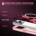 Hekodonk for iPhone 16 Pro Max Case,Compatible with MagSafe,Glow in The Dark Full Body Rugged Protection Slim Shockproof Glossy Stylish Women Girls Case for iPhone 16 Pro Max 6.9 inch,Rose Gold