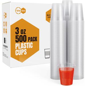 3oz Disposable Plastic Cups 500 Pack,Small Mouthwash Cups, Bulk Sample Tumblers for Home, School, Office, Parties, or Commercial Use