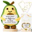 Thank You Gifts for Women Emotional Support Crochet Plush, Administrative Professional Day Gifts Easter Basket, Handmade Avocado Crochet Employee Appreciation Gift Set for Teacher Women Coworker Nurse