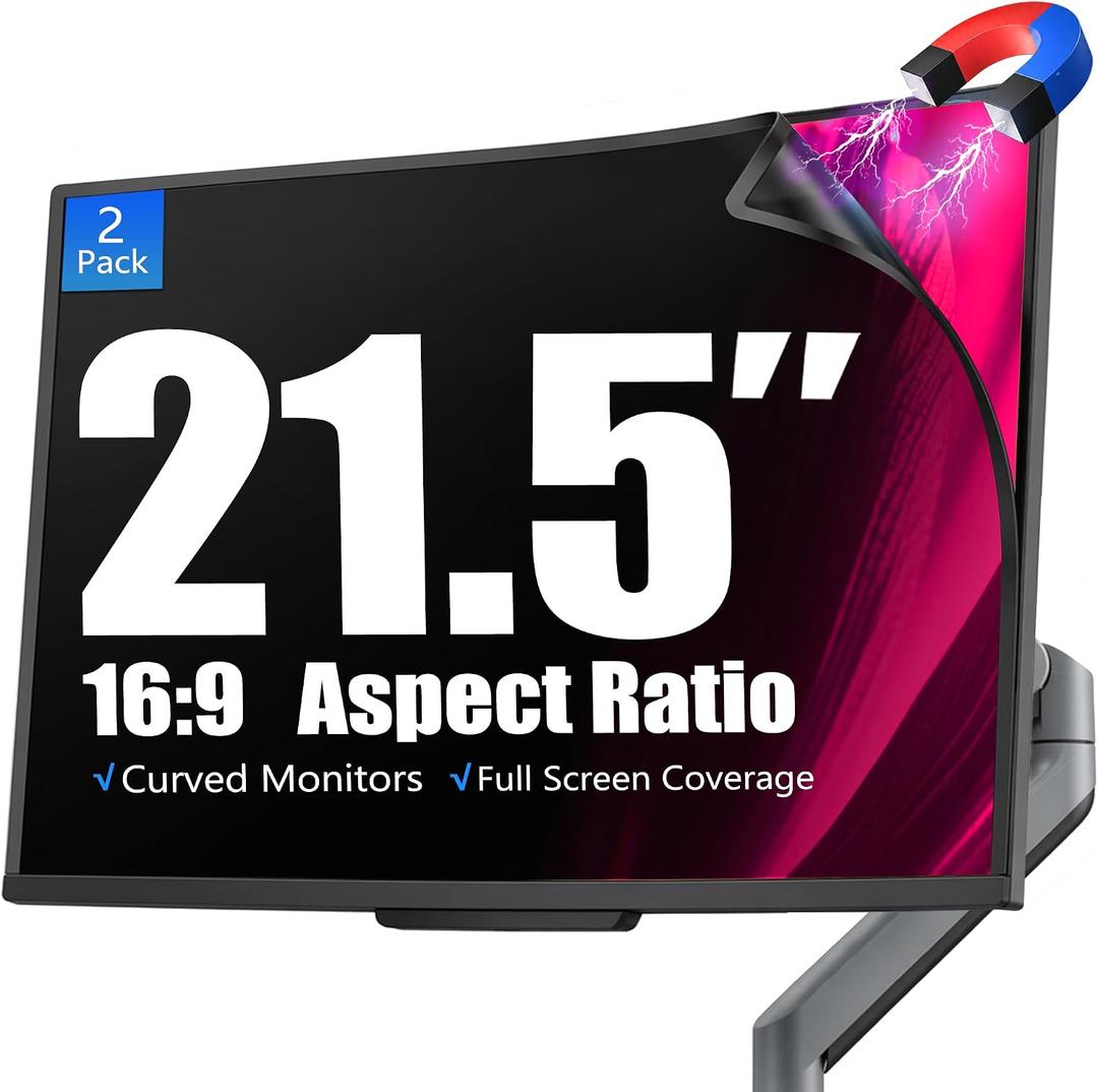 [2 Pack Magnetic Computer Privacy Screen for 21.5 Inch Monitor