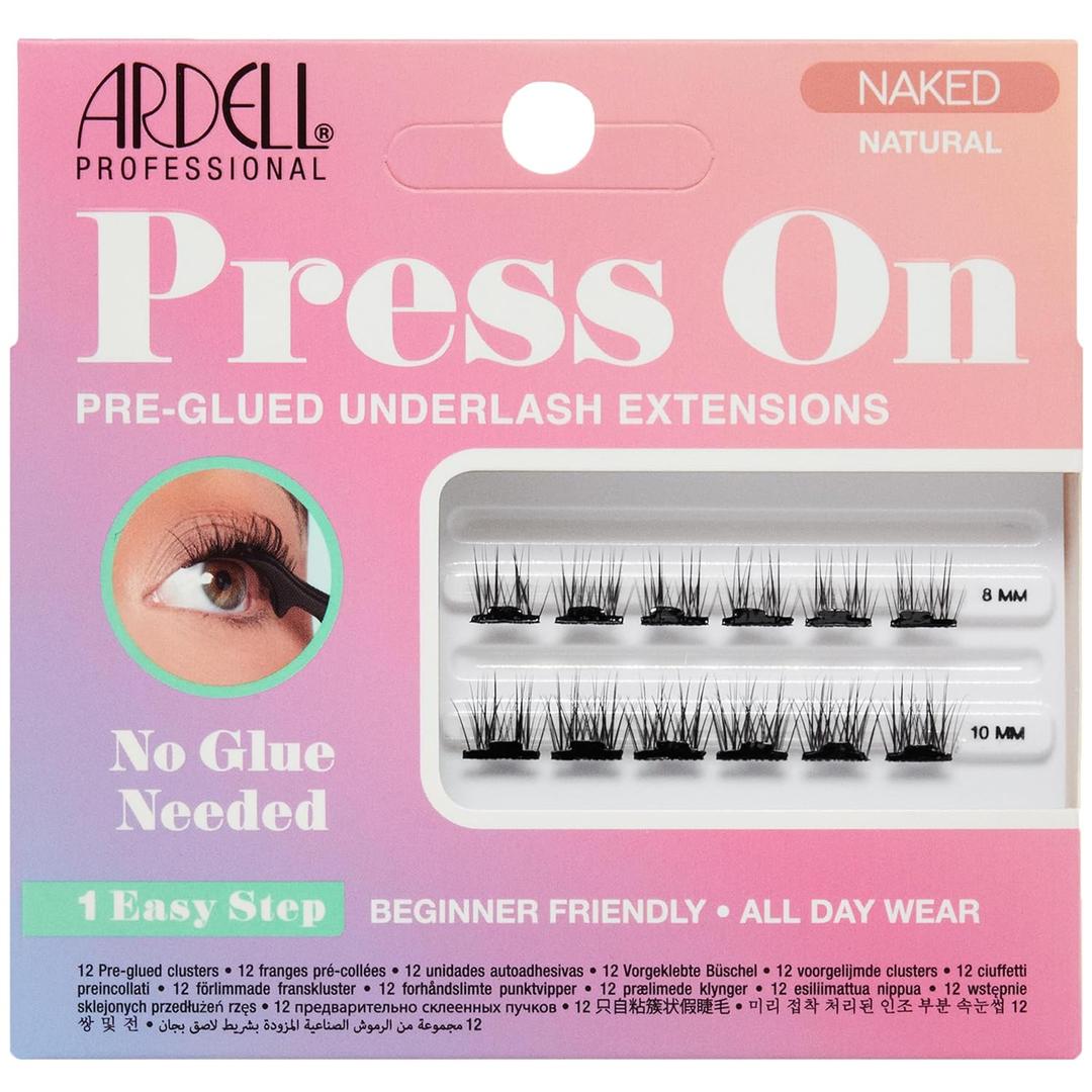 Ardell Press On Lashes Pre-Glued Extensions  Naked Soft Volume Press On Lash Clusters for All-Day Wear, 12 ct