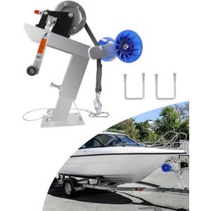 Adjustable Boat Trailer Winch Stand with Roller, Boat Trailer Winch Post, Fits 3" W x 4" H Trailer Drawbar, Boat Trailer Winch Mount for Motorboats/Fishing Boats Up to 16.4FT in Length