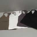 4 Pieces Women's Crop Tops Cotton Basic Tank Tops Racerback Sleeveless Sports Workout Crop Tank Tops (Medium, Black,white,coffee,olive)