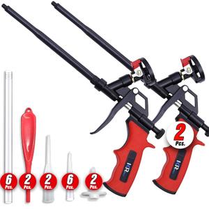 Ixirpro Mega Professional Expanding Foam Spray Gun (2 Insulation Guns + 18 Extenders) PU Insulating Applicator Heavy Duty Metal Body Dispensing Foam Gun Suitable for Caulking, Filling, Sealing