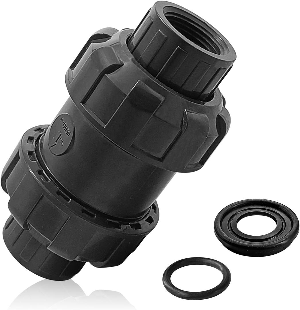 1in NPT PVC Spring Check Valve, UPVC Swing Utility Water One Way Check Valve, Sch80 Pool Ball Check Valve for Backflow Prevention